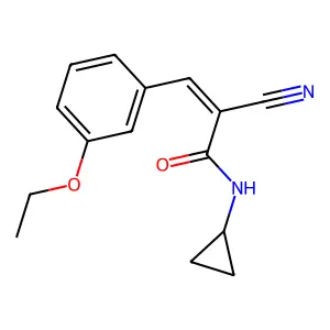 2-cyano-N-cyclopropyl-3-(3-ethoxyphenyl)acrylamide structure