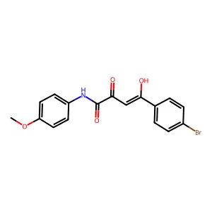 (Z)-4-(4-bromophenyl)-2-hydroxy-N-(4-methoxyphenyl)-4-oxobut-2-enamide structure