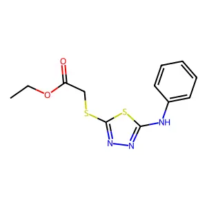 Ethyl 2-[(5-anilino-1,3,4-thiadiazol-2-yl)sulfanyl]acetate structure