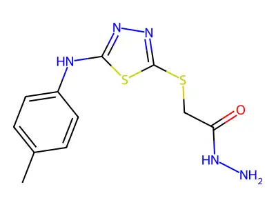 (5-p-Tolylamino-[1,3,4]thiadiazol-2-ylsulfanyl)-acetic acid hydrazide structure