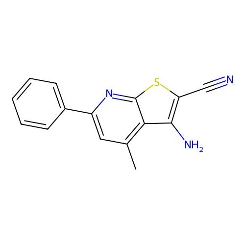3-Amino-4-methyl-6-phenylthieno[2,3-b]pyridine-2-carbonitrile structure