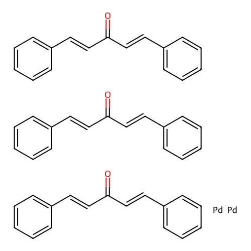 三(二亚苄基丙酮)二钯 structure