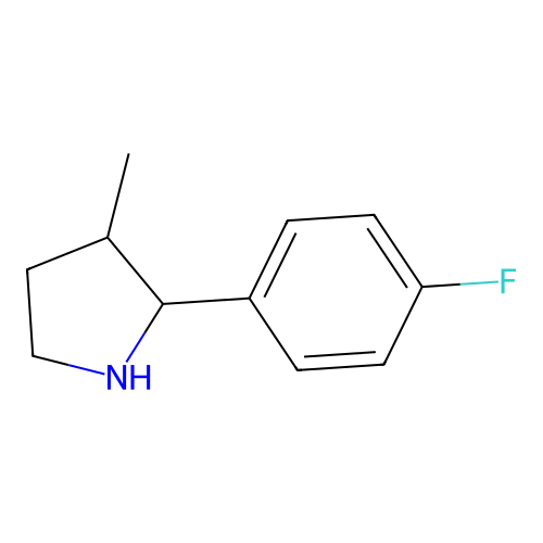 (2RS,3RS)-2-(4-fluoro-phenyl)-3-methyl-pyrrolidine structure