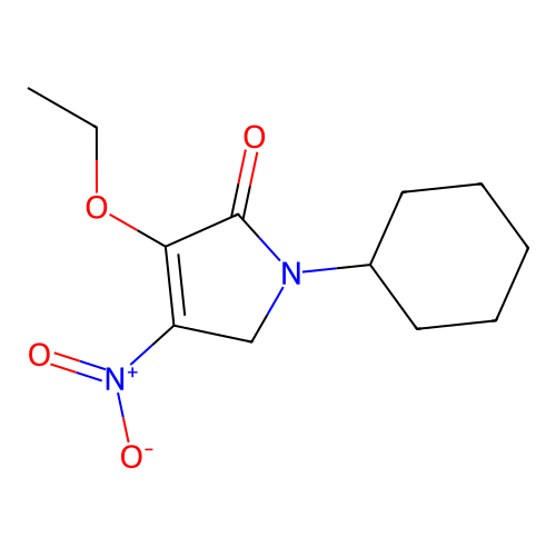 4-Nitro-1-cyclohexyl-3-ethoxy-1,5-dihydro-2H-pyrrol-2-one structure