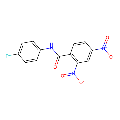 N-(4-fluorophenyl)-2,4-dinitrobenzamide structure