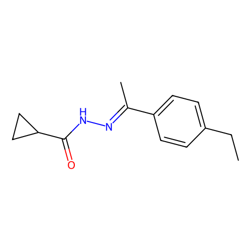 N-[1-(4-ethylphenyl)ethylideneamino]cyclopropanecarboxamide structure