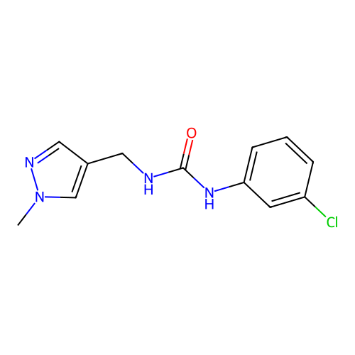 N-(3-chlorophenyl)-N'-[(1-methyl-1H-pyrazol-4-yl)methyl]urea structure