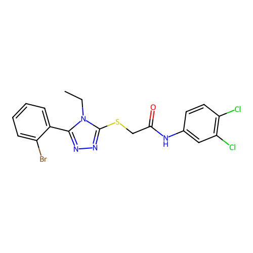C18H15BrCl2N4OS structure