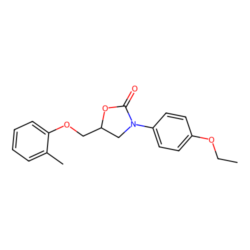 3-(p-Ethoxyphenyl)-5-(O-tolyloxymethyl)-2-oxazolidone structure