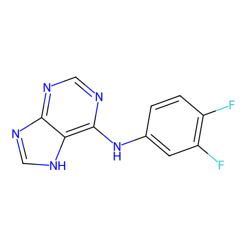 N-(3,4-difluorophenyl)-9H-purin-6-amine structure