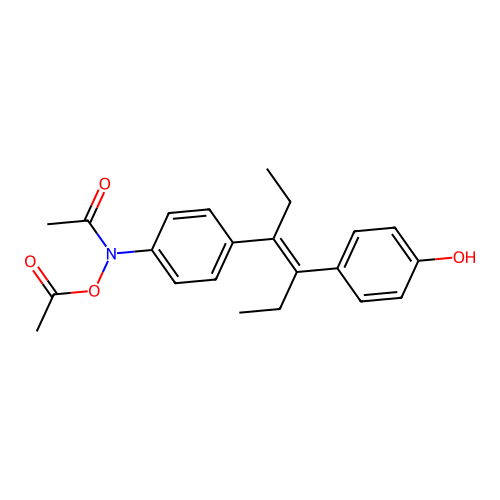 N-Acetoxy-4'-hydroxy-7,7'-diethyl-N-4-stilbenylacetamide structure