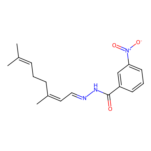 N-[[(2E)-3,7-Dimethylocta-2,6-dienylidene]amino]-3-nitro-benzamide structure