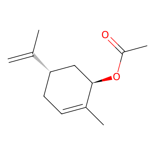 2-Cyclohexen-1-ol, 2-methyl-5-(1-methylethenyl)-, acetate, (1R-trans)- structure