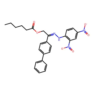 [2-[(2,4-Dinitrophenyl)hydrazinylidene]-2-(4-phenylphenyl)ethyl] hexanoate structure