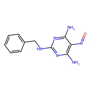 N~2~-Benzyl-5-nitrosopyrimidine-2,4,6-triamine structure