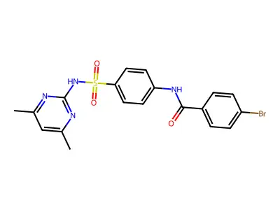 4-bromo-N-(4-(N-(4,6-dimethylpyrimidin-2-yl)sulfamoyl)phenyl)benzamide structure