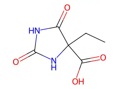 4-Ethyl-2,5-dioxoimidazolidine-4-carboxylic acid structure