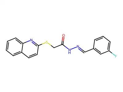 N'-[(E)-(3-fluorophenyl)methylidene]-2-(quinolin-2-ylsulfanyl)acetohydrazide structure