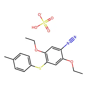 Benzenediazonium, 2,5-diethoxy-4-((4-methylphenyl)thio)-, sulfate (1:1) structure
