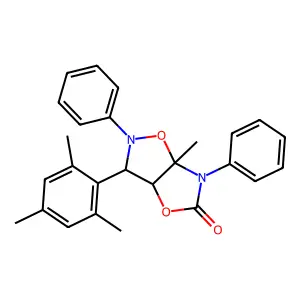 3,3a,6,6a-Tetrahydro-6a-methyl-2,6-diphenyl-3-(2,4,6-trimethylphenyl)oxazolo[5,4-d]isoxazol-5(2H)-one structure