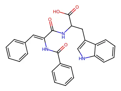 N-(2-(Benzoylamino)-3-phenylacryloyl)tryptophan structure