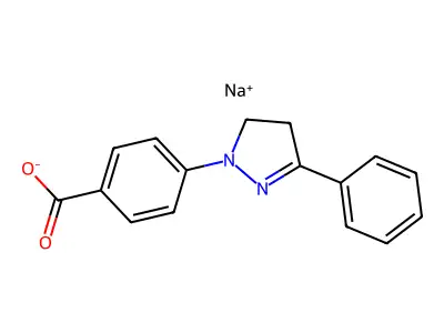 Sodium 4-(3-phenyl-4,5-dihydro-1H-pyrazol-1-yl)benzoate structure