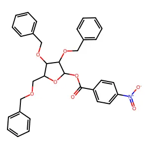 2,3,5-Tri-O-benzyl-1-O-(4-nitrobenzoyl)-D-arabinofuranose structure