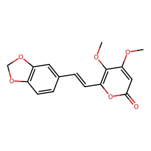 2H-Pyran-2-one, 6-[2-(1,3-benzodioxol-5-yl)ethenyl]-4,5-dimethoxy-, (E)- structure