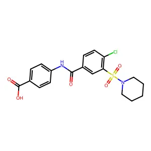 4-[4-Chloro-3-(piperidine-1-sulfonyl)benzamido]benzoic acid structure