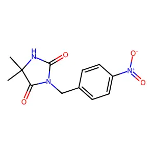 5,5-Dimethyl-3-(4-nitrobenzyl)imidazolidine-2,4-dione structure