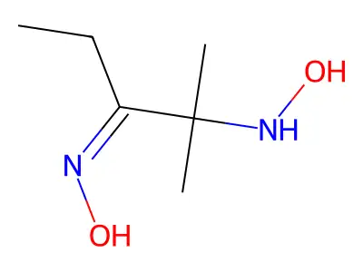3-Pentanone, 2-(hydroxyamino)-2-methyl-, oxime structure