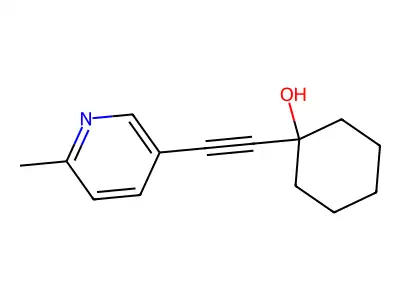 Cyclohexanol, 1-((6-methyl-3-pyridyl)ethynyl)- structure