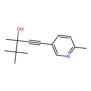 3,4,4-Trimethyl-1-(6-methylpyridin-3-yl)pent-1-yn-3-ol structure