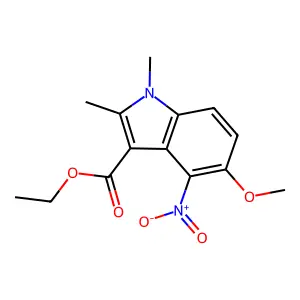 ethyl 5-methoxy-1,2-dimethyl-4-nitro-1H-indole-3-carboxylate structure