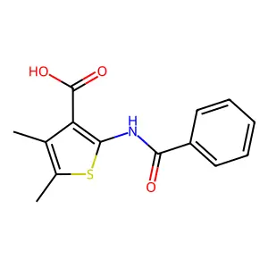 2-(Benzoylamino)-4,5-dimethyl-3-thiophenecarboxylic acid structure