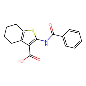 2-(Benzoylamino)-4,5,6,7-tetrahydro-1-benzothiophene-3-carboxylic acid structure
