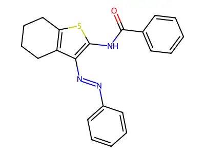 N-[3-(2-phenyldiazenyl)-4,5,6,7-tetrahydro-1-benzothien-2-yl]benzamide structure