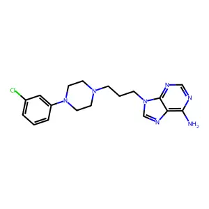 7-(3-(4-(3-Chlorophenyl)piperazin-1-yl)propyl)adenine structure