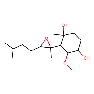 3-Methoxy-1-methyl-2-[2-methyl-3-(3-methylbutyl)oxiran-2-yl]cyclohexane-1,4-diol structure
