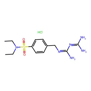 p-Toluenesulfonamide, alpha-(3-amidinoguanidino)-N,N-diethyl-, monohydrochloride structure