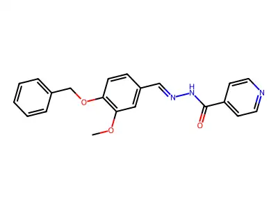 N-[(3-methoxy-4-phenylmethoxyphenyl)methylideneamino]pyridine-4-carboxamide structure