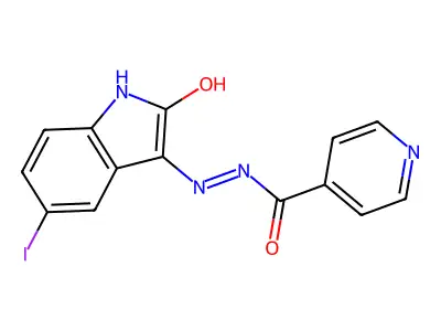 3-(Isonicotinylhydrazidyl)-5-iodo-2-oxoindoline structure