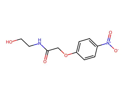N-(2-hydroxyethyl)-2-(4-nitrophenoxy)acetamide structure