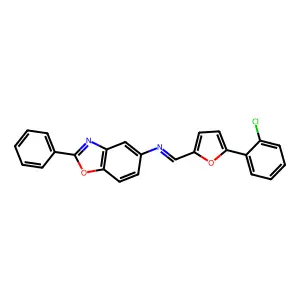 (E)-1-[5-(2-Chlorophenyl)furan-2-yl]-N-(2-phenyl-1,3-benzoxazol-5-yl)methanimine structure