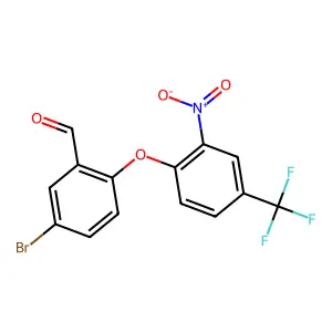 5-Bromo-2-[2-nitro-4-(trifluoromethyl)phenoxy]benzaldehyde structure
