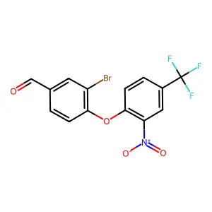 3-Bromo-4-[2-nitro-4-(trifluoromethyl)phenoxy]benzaldehyde structure