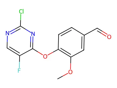 4-[(2-Chloro-5-fluoropyrimidin-4-YL)oxy]-3-methoxybenzaldehyde structure