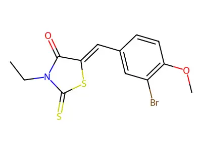 5-((3-Bromo-4-methoxyphenyl)methylene)-3-ethyl-2-thioxo-1,3-thiazolidin-4-one structure