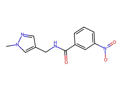 N-[(1-methylpyrazol-4-yl)methyl]-3-nitrobenzamide structure