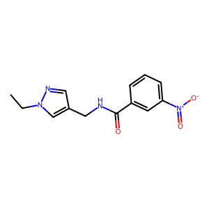 N-[(1-ethyl-1H-pyrazol-4-yl)methyl]-3-nitrobenzamide structure